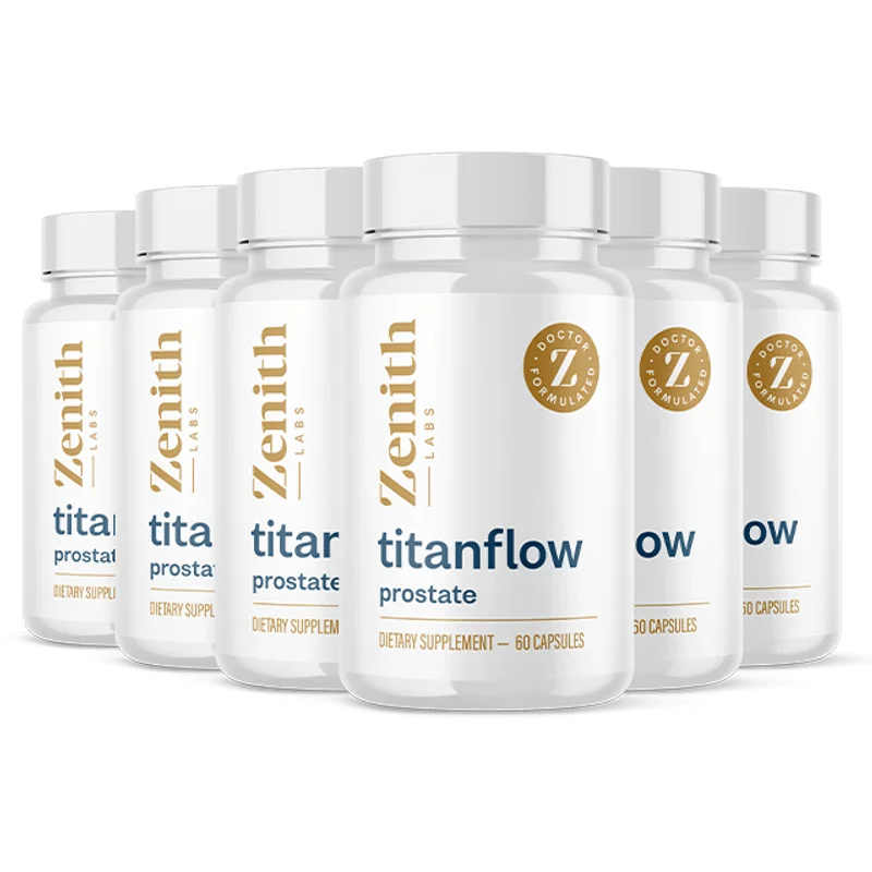TitanFlow Natural Men's Wellness Formula — 6 Bottle / 180 Day Pack