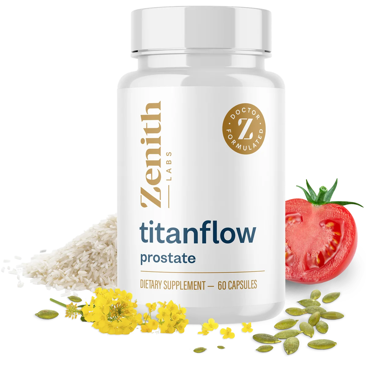 TitanFlow Natural Men's Wellness Formula — Front Label